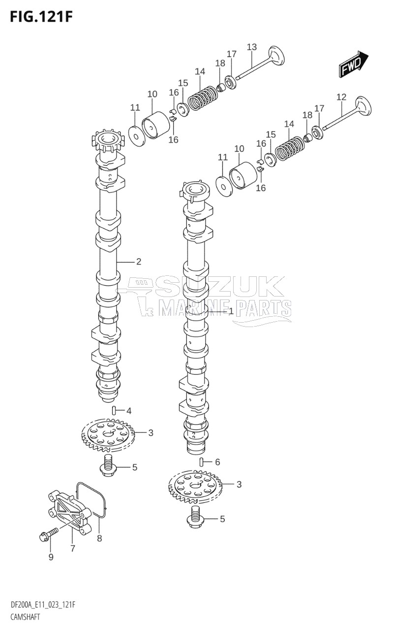 CAMSHAFT ((DF150AT,DF150AZ,DF150AS):(022,023))