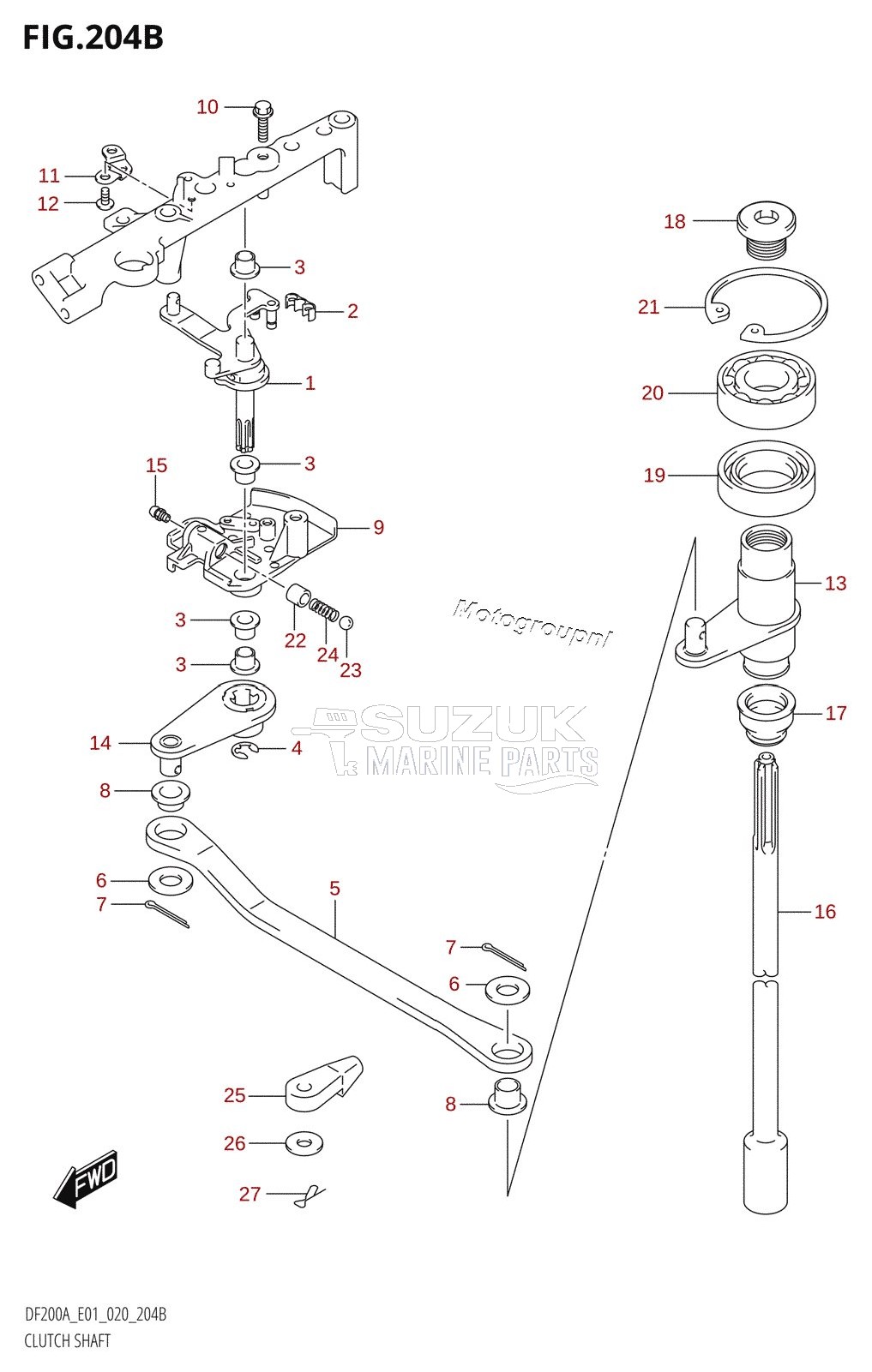 CLUTCH SHAFT (DF200AZ)