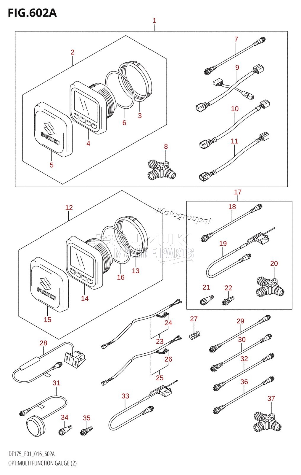 OPT:MULTI FUNCTION GAUGE (2) (DF150TG:E01)