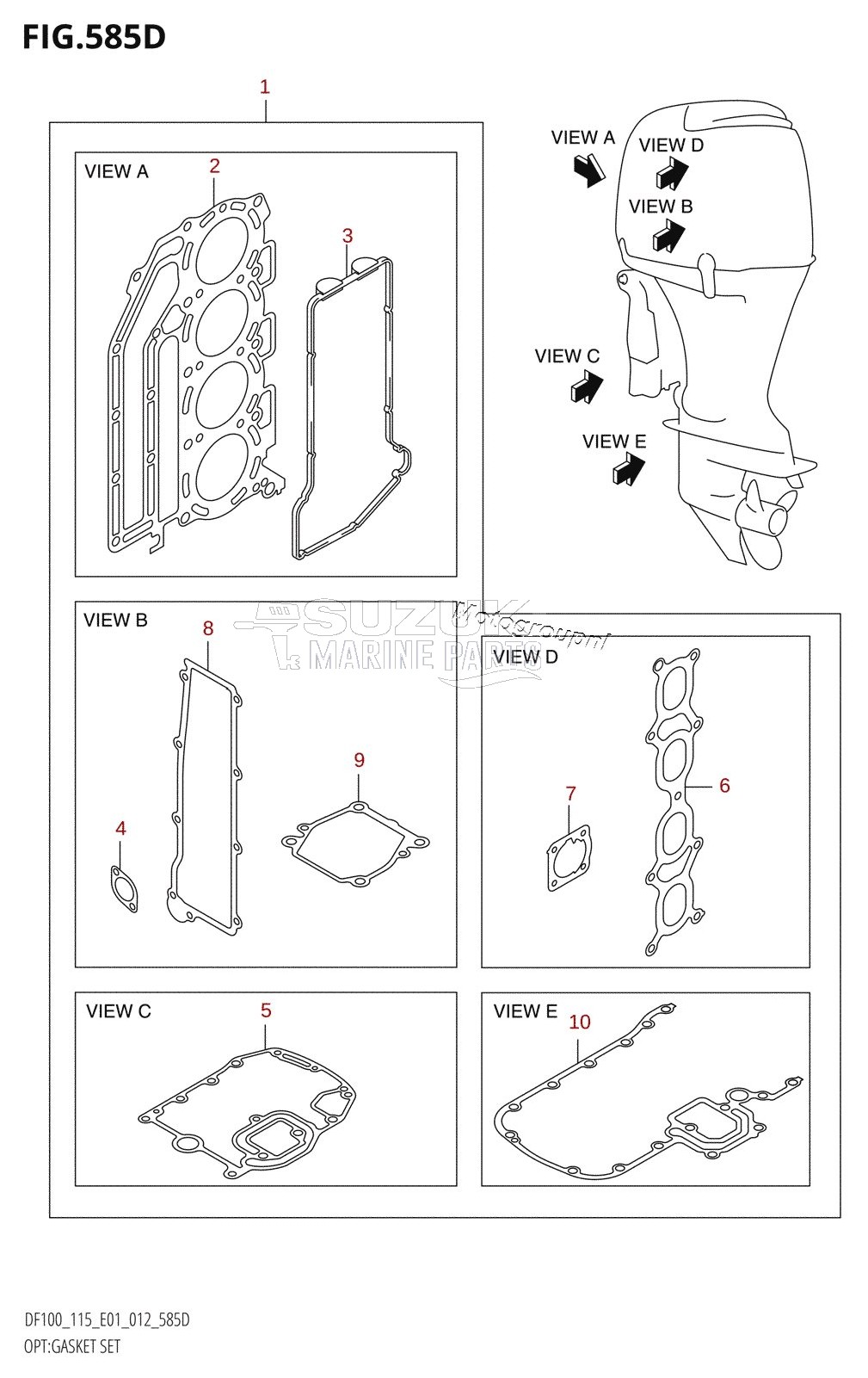 OPT:GASKET SET (DF115T:E40)