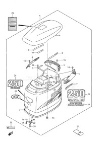 DF 250 drawing Engine Cover (DF 250S 2008 to 2009)