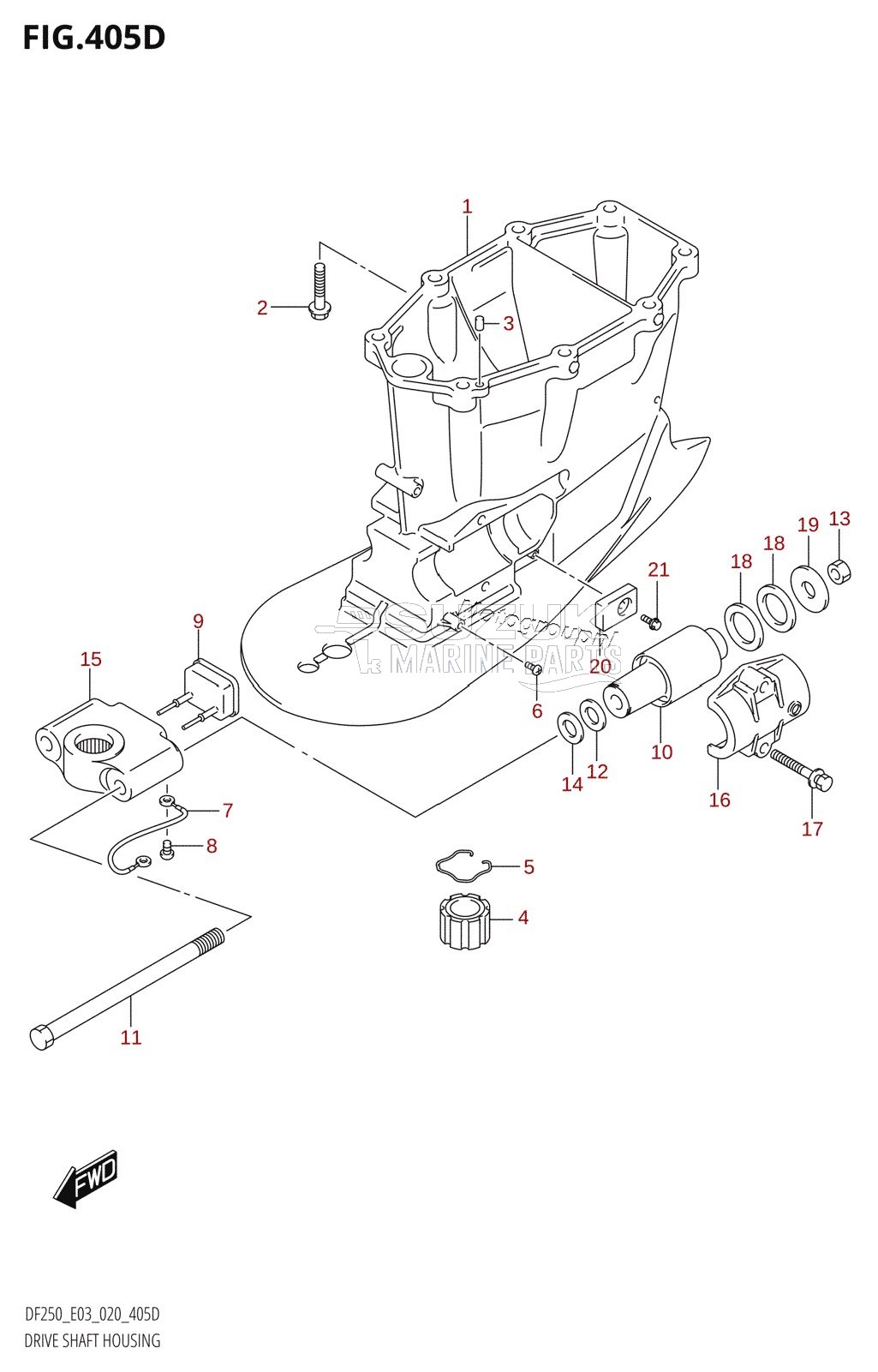 DRIVE SHAFT HOUSING (DF250ST:X-TRANSOM)