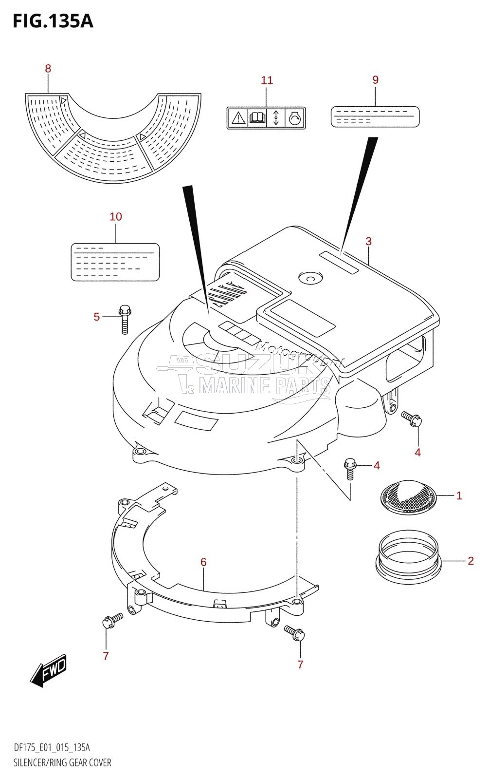 SILENCER /​ RING GEAR COVER (DF150T:E01)