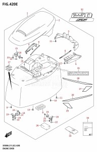 DF250A From 25003P-140001 (E11 E40)  2021 drawing ENGINE COVER ((022,023):DF250ATSS)