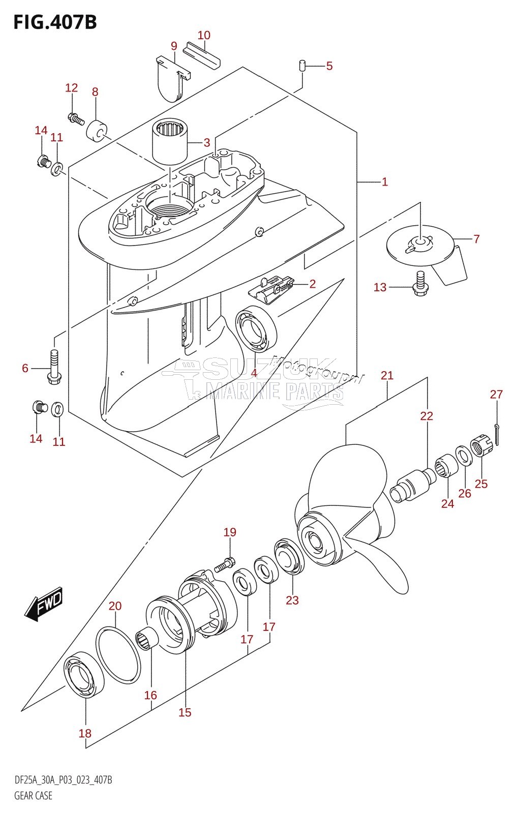 GEAR CASE (DF25AT,DF25ATH,DF30AT,DF30ATH)