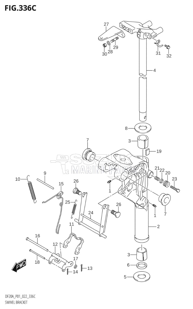 SWIVEL BRACKET (DF9.9BR,DF15AR,DF20AR)