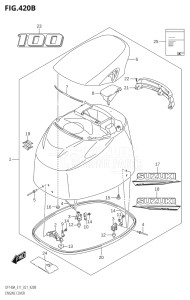 11503Z-140001 (2021) 115hp E11 E40-Gen. Export 1-and 2 (DF115AZ) DF115AZ drawing ENGINE COVER (DF100AT:021)