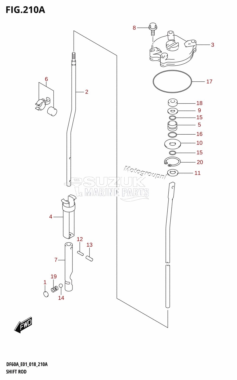 SHIFT ROD (DF50AVT,DF50AVTH)