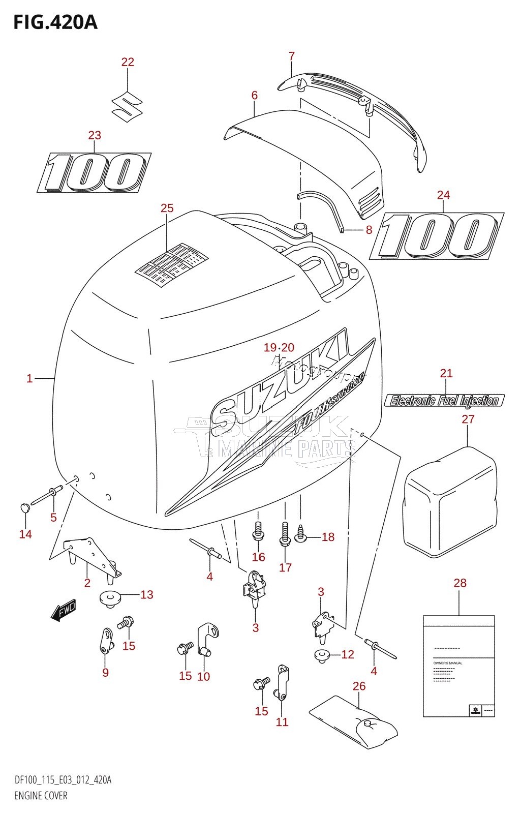 ENGINE COVER (DF100T:E03)