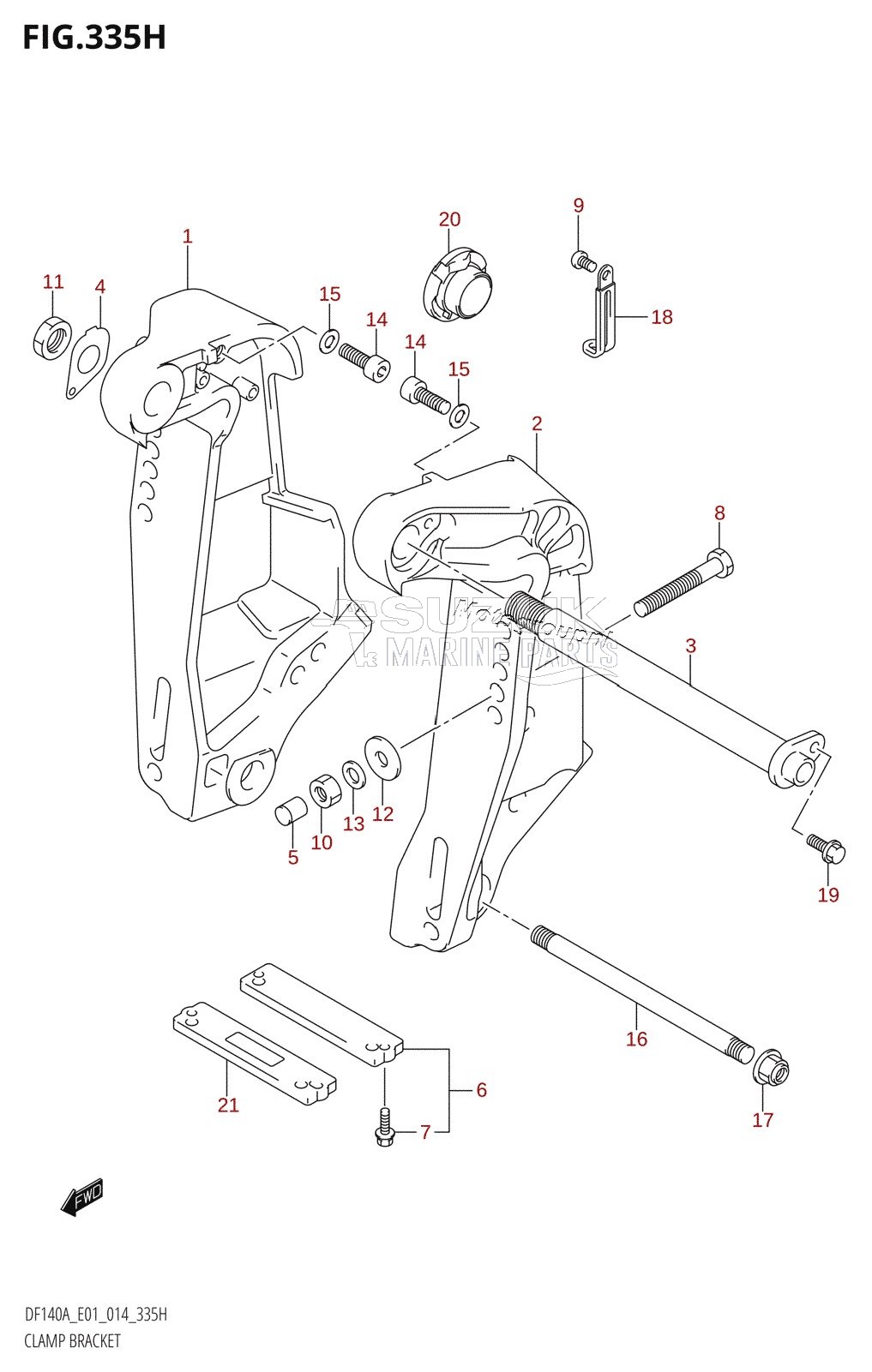 CLAMP BRACKET (DF140AT:E40)