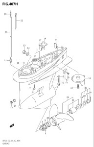 17502Z-210001 (2012) 175hp E01 E40-Gen. Export 1 - Costa Rica (DF175Z) DF175Z drawing GEAR CASE (DF175Z:E40)