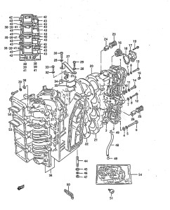 Outboard DT 140 drawing Crankcase