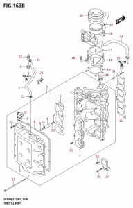 DF350AMD From 35001D-340001 (E11)  2023 drawing THROTTLE BODY (022,023)