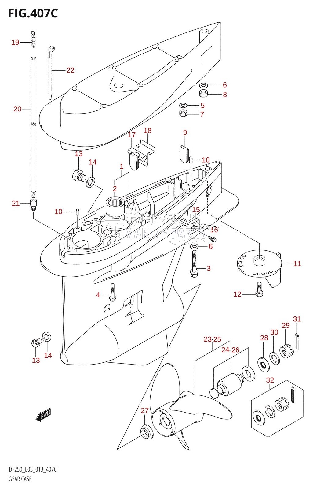 GEAR CASE (DF225T:E03)