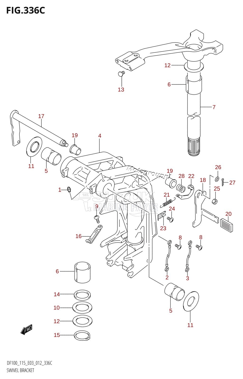 SWIVEL BRACKET (DF115Z:E03)