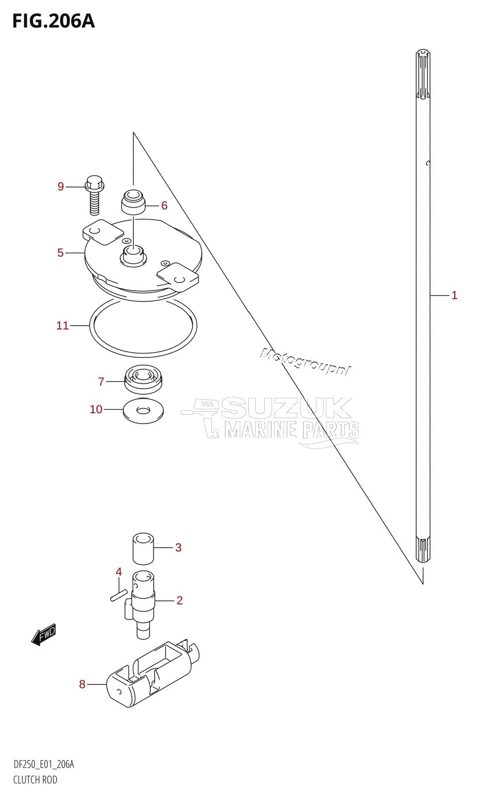 CLUTCH ROD (DF200T,DF200WT,DF225T,DF225WT,DF250T)