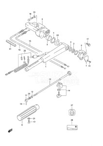 Outboard DF 25 V-Twin drawing Tiller Handle