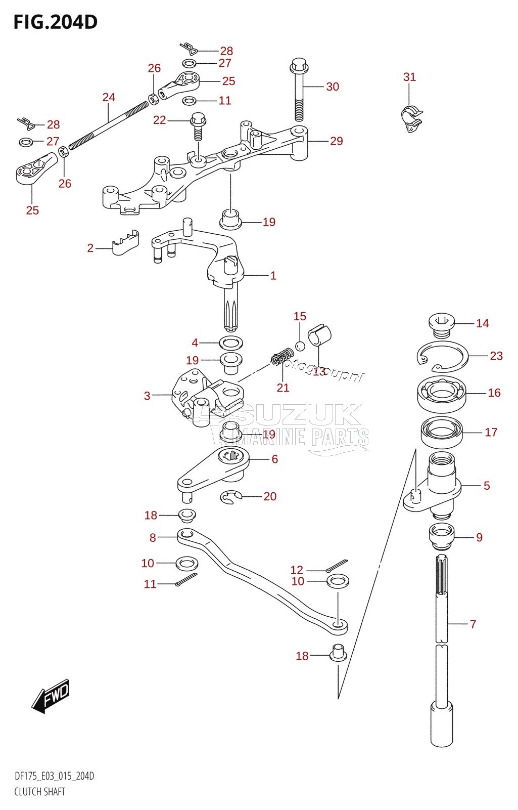 CLUTCH SHAFT (DF150ZG:E03)