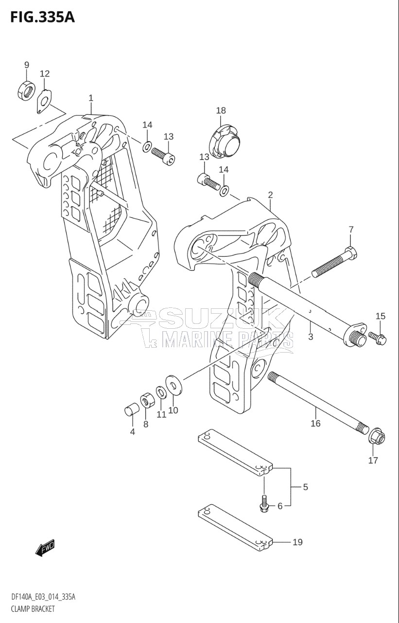 CLAMP BRACKET (DF100AT:E03)