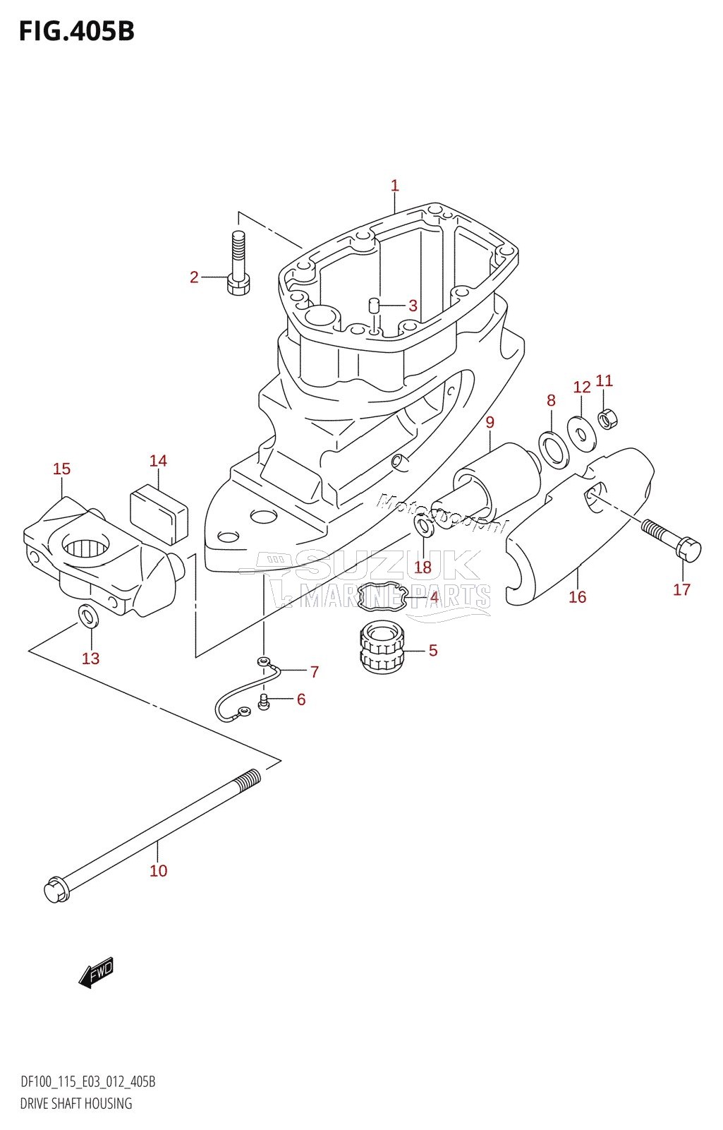 DRIVE SHAFT HOUSING (DF115T:E03)