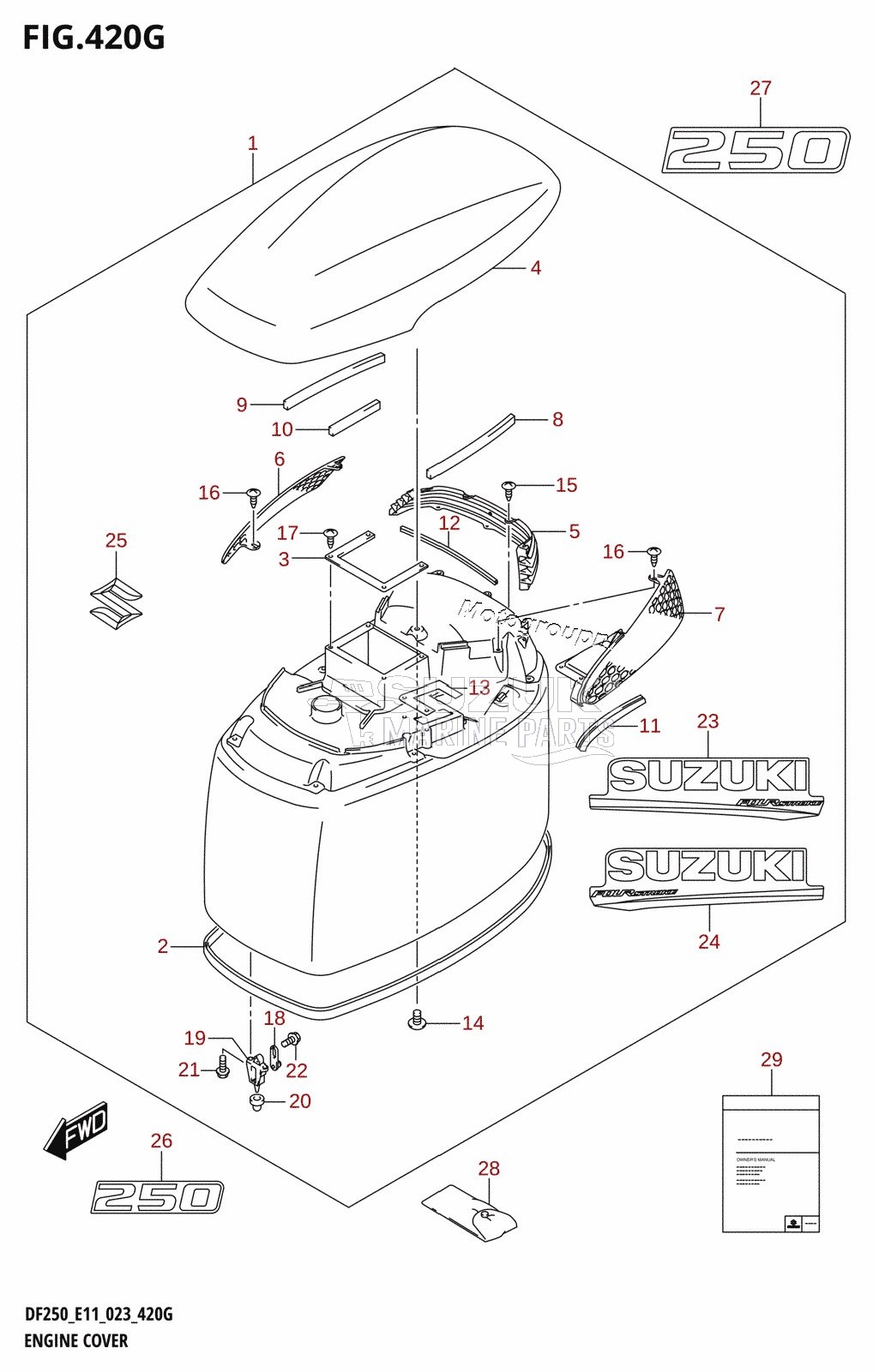 ENGINE COVER ((DF250T,DF250Z):020)