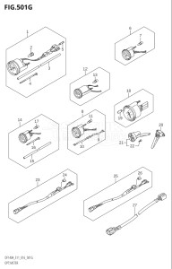 11503F-610001 (2016) 115hp E01 E03 E11 E40-Gen. Export1 and 2 USA (DF115AT) DF115A drawing OPT:METER (DF140AT:E40)