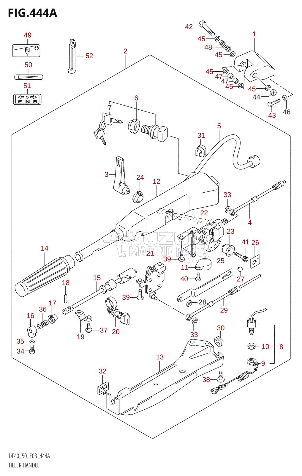 TILLER HANDLE (DF40QH,DF50QH)