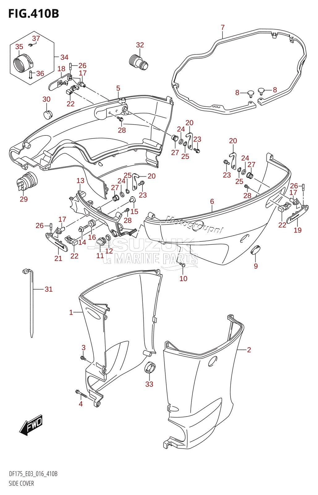 SIDE COVER (DF150TG:E03)