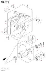 06003F-610001 (2016) 60hp E01 E40-Gen. Export 1 - Costa Rica (DF60AVT  DF60AVTH) DF60A drawing GEAR CASE (DF60A:E01)