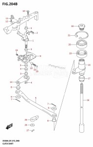 DF200A From 20003F-510001 (E01 E40)  2015 drawing CLUTCH SHAFT (DF200AT:E40)