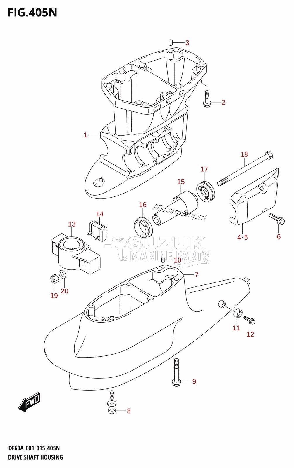 DRIVE SHAFT HOUSING (DF50AVT:E01)