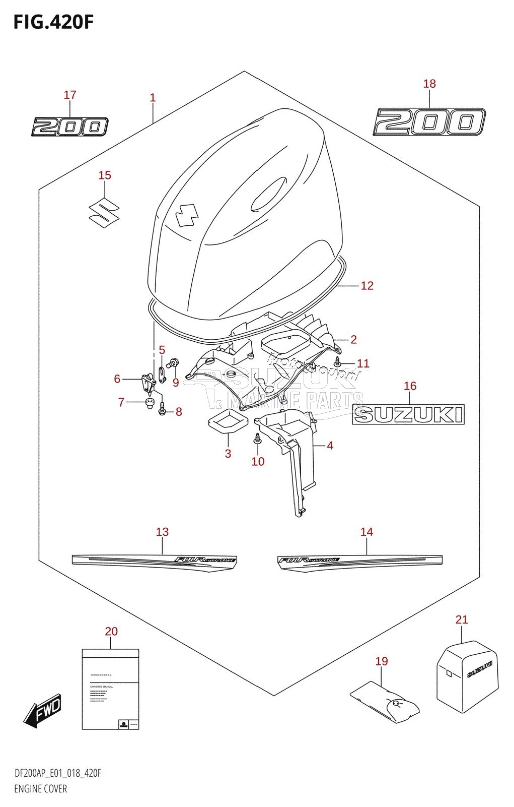 ENGINE COVER (DF200AP:E40)