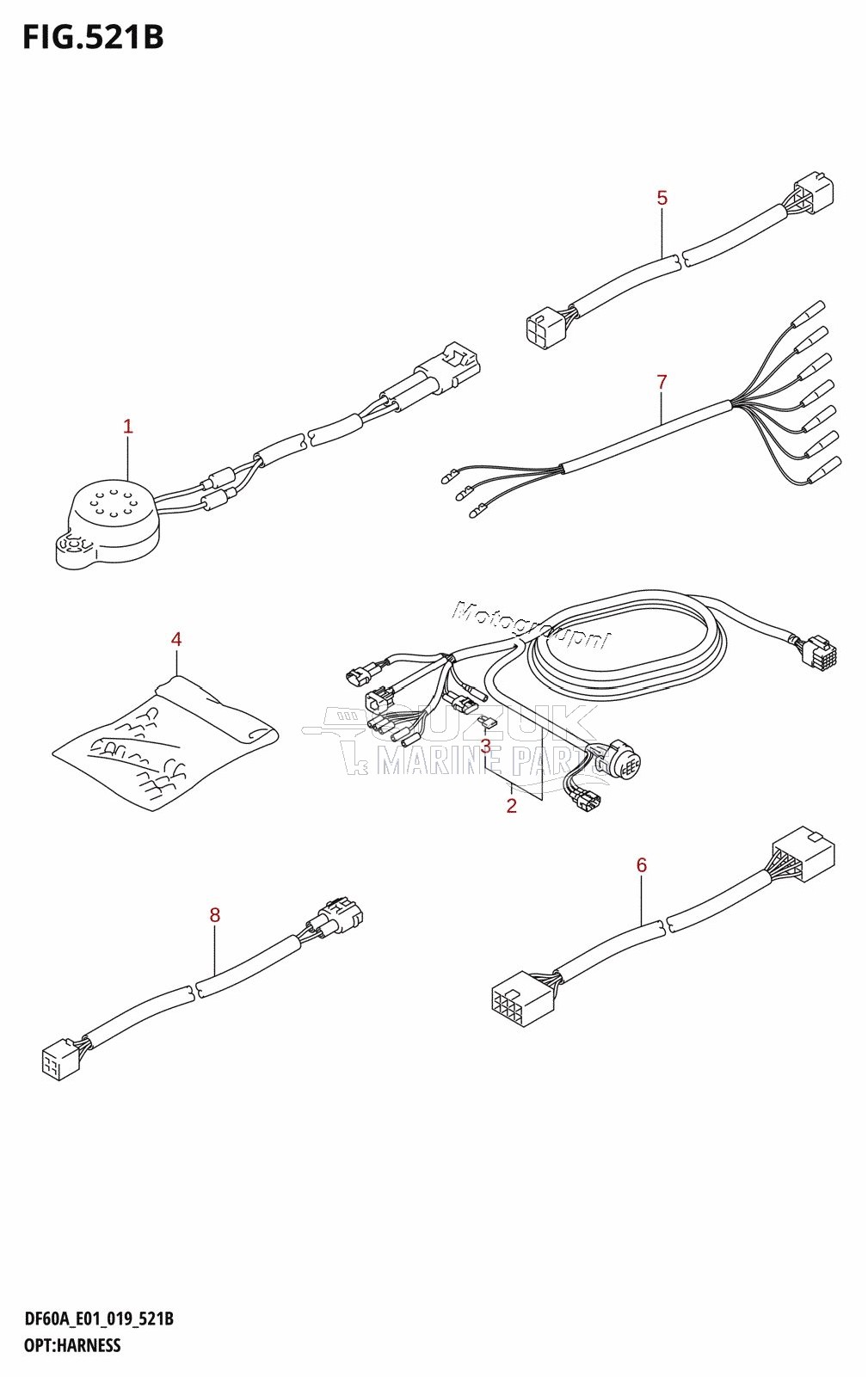 OPT:HARNESS (DF40AQH,DF40ATH,DF50ATH,DF60AQH)