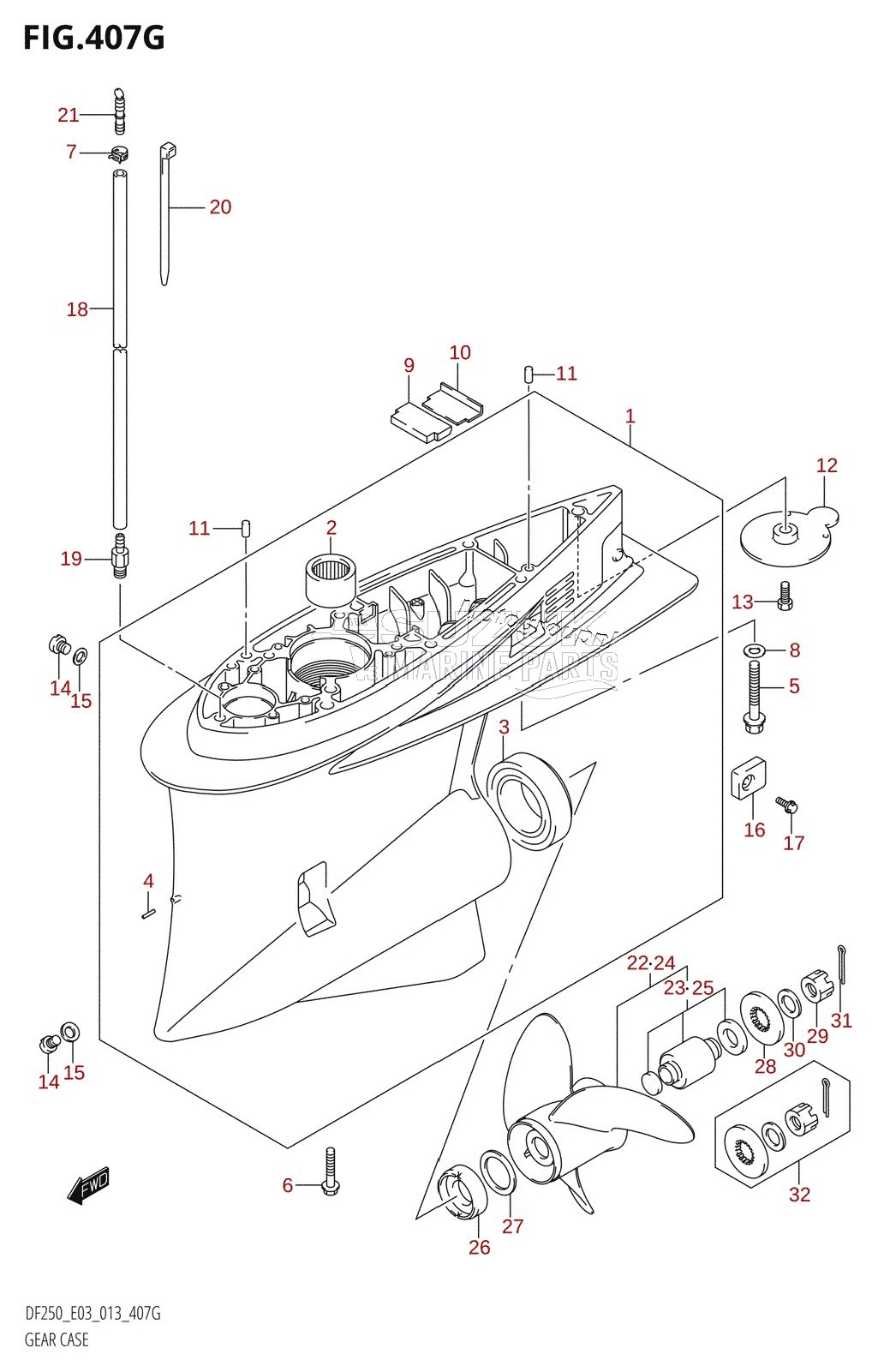 GEAR CASE (DF250ST:E03)