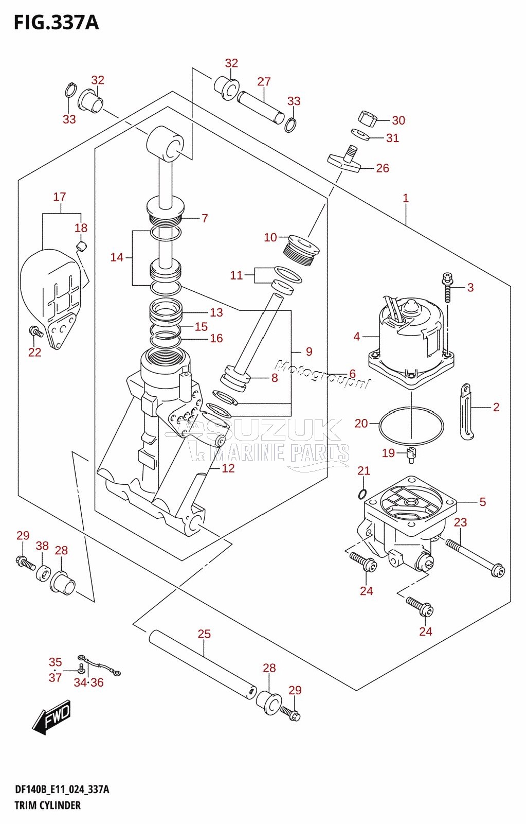 TRIM CYLINDER (DF140BT,DF140BZ)