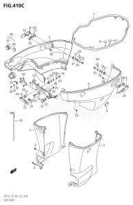 17502Z-210001 (2012) 175hp E01 E40-Gen. Export 1 - Costa Rica (DF175Z) DF175Z drawing SIDE COVER (DF150Z:E01)