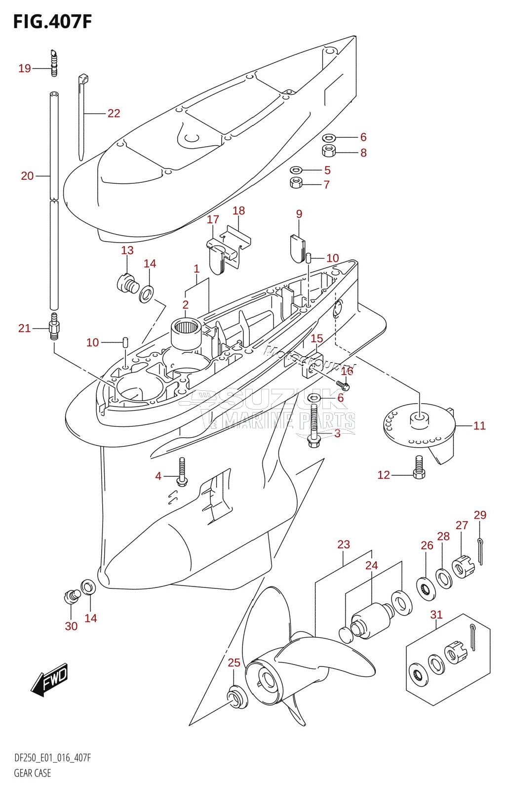 GEAR CASE (DF225T:E40)