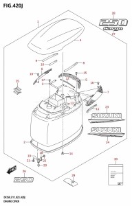 DF250Z From 25003Z-340001 (E11 E40)  2023 drawing ENGINE COVER ((DF250T,DF250Z):(022,023))