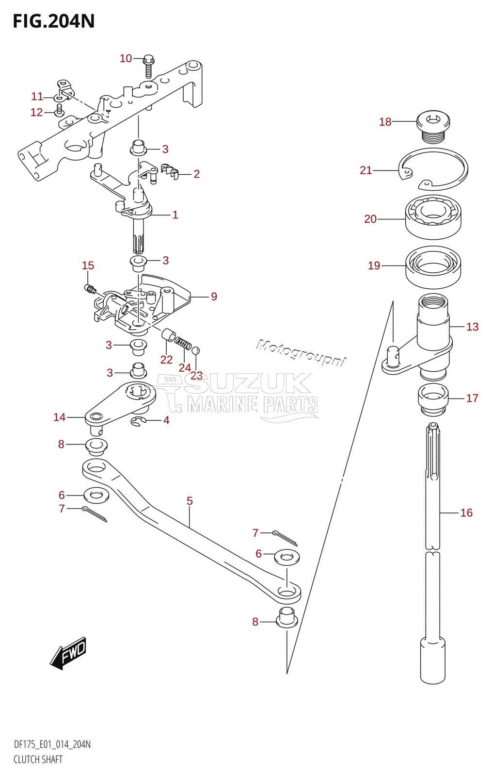 CLUTCH SHAFT (DF175Z:E01)