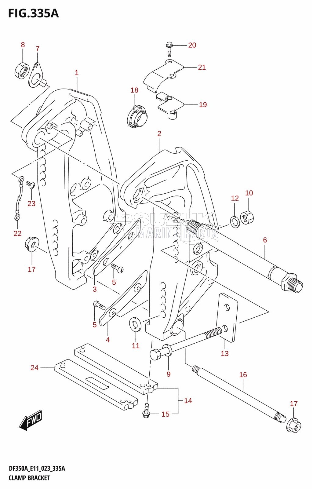 CLAMP BRACKET (DF350A,DF325A,DF300B)