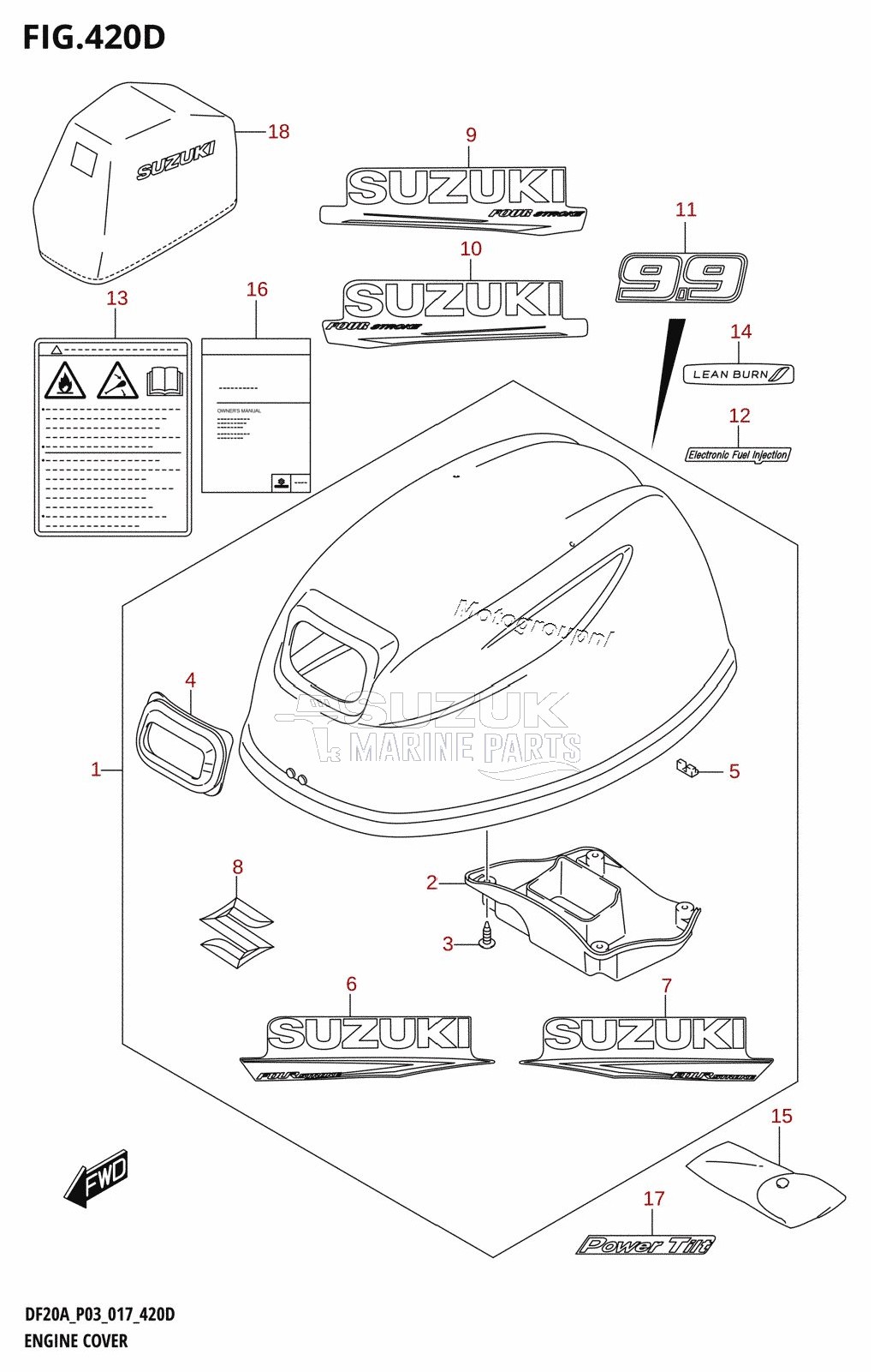 ENGINE COVER (DF9.9BTH:P03)