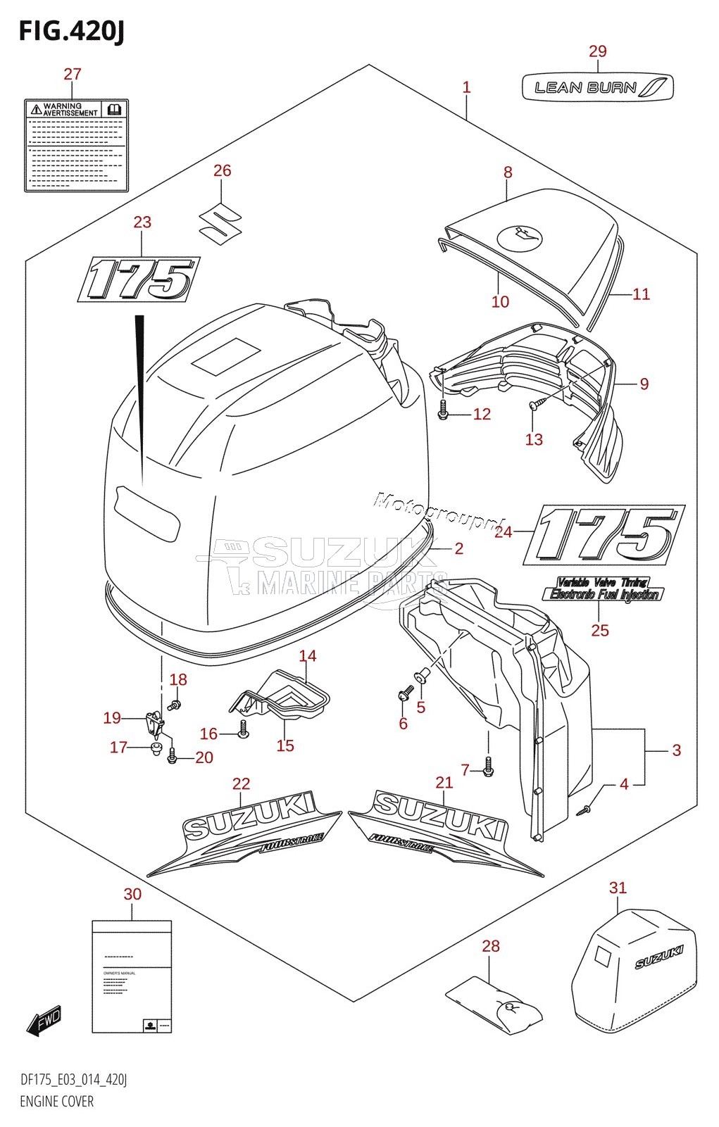 ENGINE COVER (DF175T:E03)