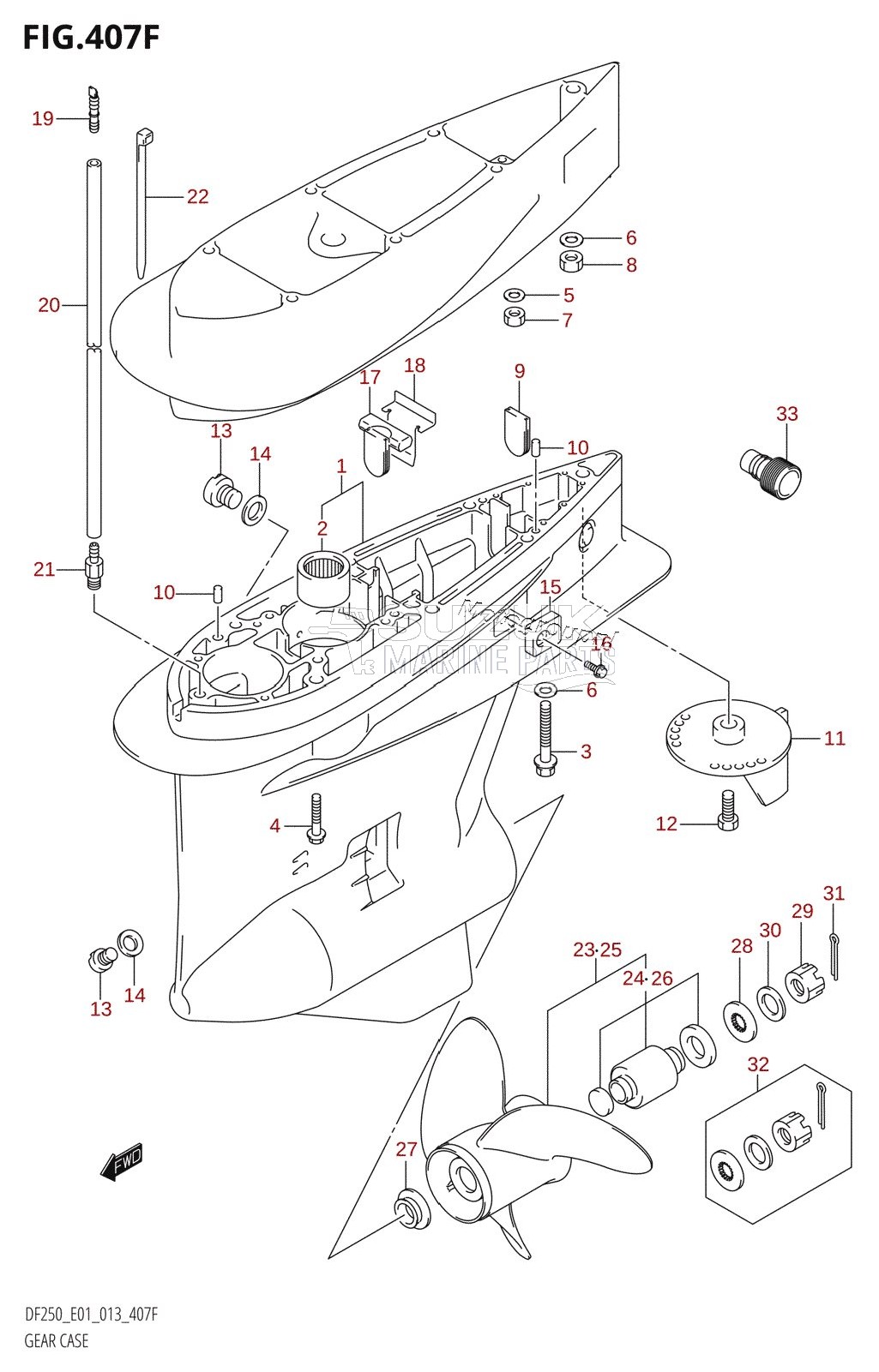 GEAR CASE (DF225T:E40)