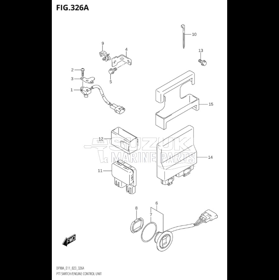 PTT SWITCH / ENGINE CONTROL UNIT (SEE NOTE)