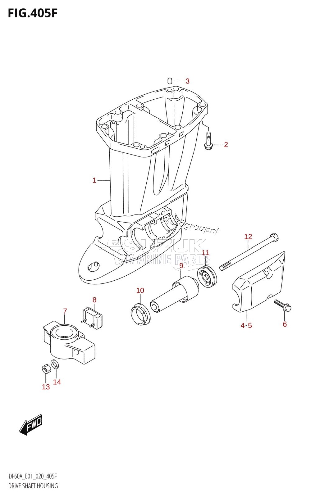 DRIVE SHAFT HOUSING (DF60ATH:E01)