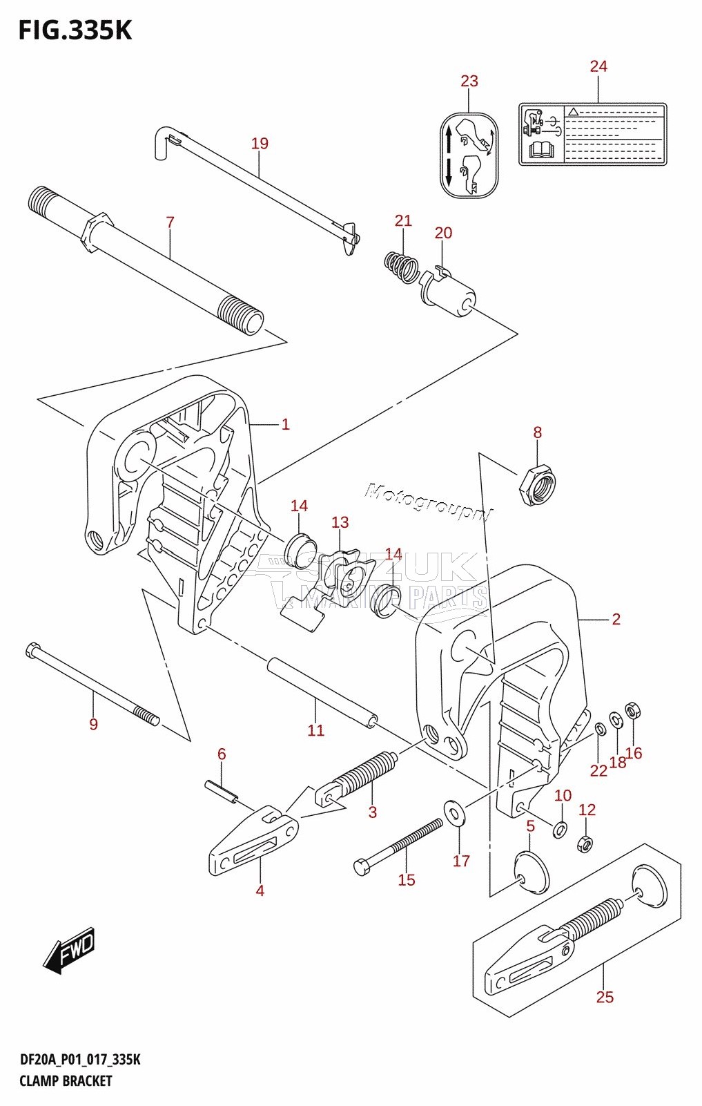 CLAMP BRACKET (DF20AR:P01)