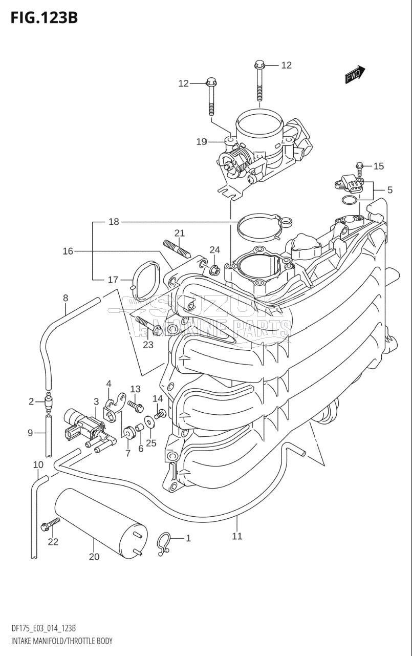 INTAKE MANIFOLD / THROTTLE BODY (DF150TG:E03)