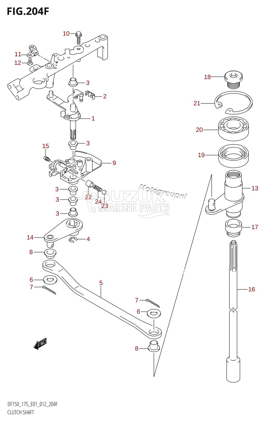 CLUTCH SHAFT (DF175T:E40)