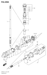 17503F-240001 (2022) 175hp E11 E40-Gen. Export 1-and 2 (DF175AT) DF175A drawing TRANSMISSION ((DF200AT,DF175AT,DF150AT):(020,021))