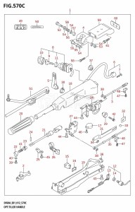 DF40A From 04003F-210001 (E01)  2012 drawing OPT:TILLER HANDLE (DF50A:E01)